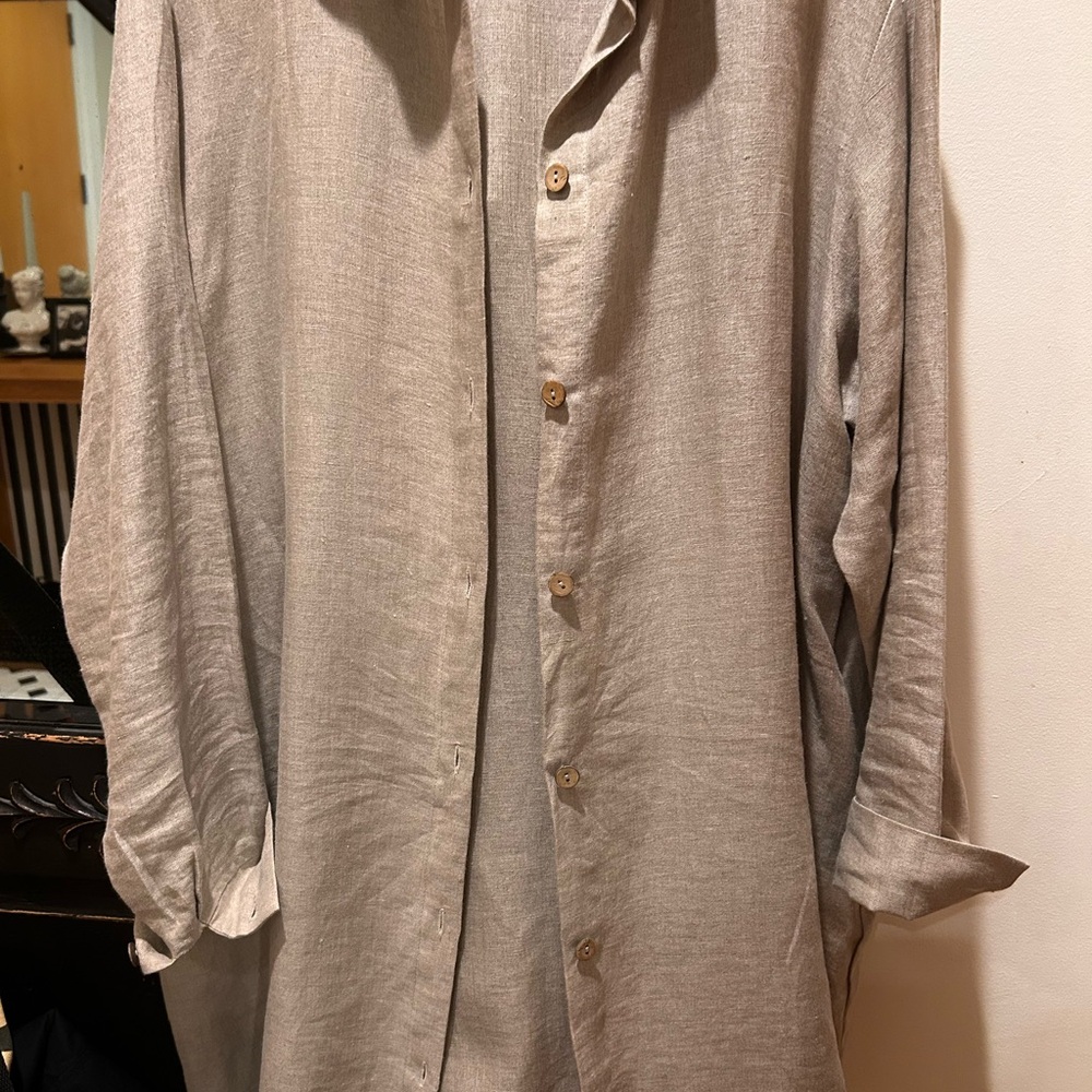 Women's Beige Button Down Shirt